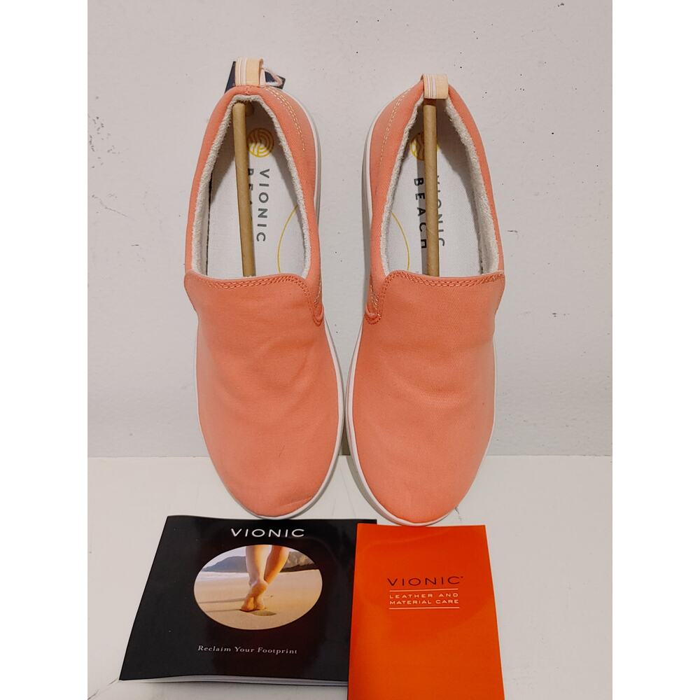 Vionic Beach Marshall Womens Slip On Sneakers Orange Canvas Comfort Size 7 - Picture 7 of 7